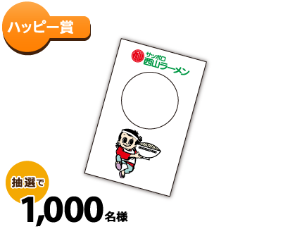 ハッピー賞　めん助しゃべるラーメンタイマー　抽選で1,000名様